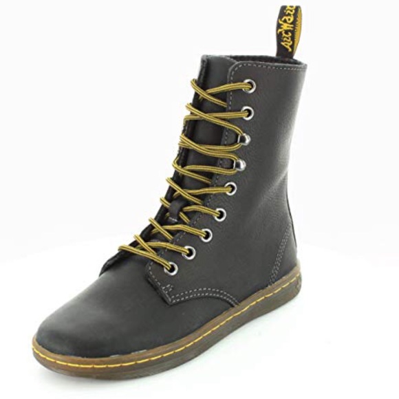 Dr. Martens Shoes - DR. MARTENS Tehani Black 9-Eye Lace-Up Boot-Size 7